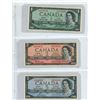 Image 1 : Folder of 1954 Canadian bills($1, $2, $5,$10, $20,$50 and $100)