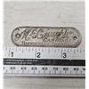 Image 1 : McLaughlin Carriages metal plate 2 3/4" long