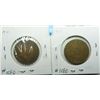 Image 3 : Pair of 1919 Canadian large pennies F-15