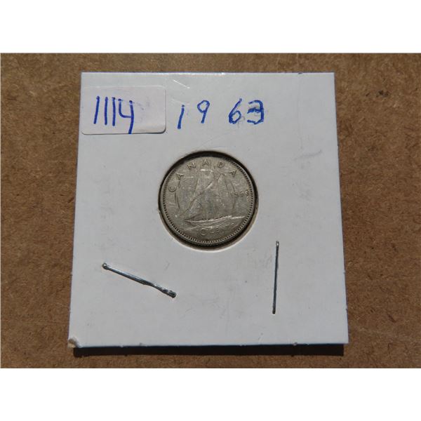 1963 Canadian silver dime