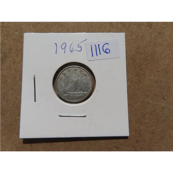 1965 Canadian silver dime
