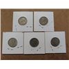 Image 2 : Lot of 5 (1927, 129, 1937-1939) Canadian 5 cent coins