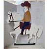 Image 1 : wooden horse w/ rider 24"x27"
