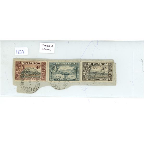 Set of 3 Stamps from Sierra Leone. All depict King George VI. Used.