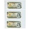 Image 1 : Set of 3 Consecutive Serial Number 1973 $1 notes. Crow-Bouey signatures. BCW Prefix. Serial Numbers 