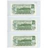Image 2 : Set of 3 Consecutive Serial Number 1973 $1 notes. Crow-Bouey signatures. BCW Prefix. Serial Numbers 