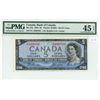 Image 1 : 1954 Canadian $5 Bill - PMG Graded, Devil's Face, BABN, Choice EF45