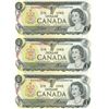 Image 1 : 3x Sequential 1973 Canadian $1 Bills - Low Serial #
