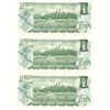 Image 2 : 3x Sequential 1973 Canadian $1 Bills - Low Serial #