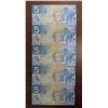 Image 1 : 5x Sequential 2002 Canadian $5 Bills