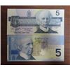 Image 2 : 1986 and 2002 Canadian $5 Bills with matching Serial #