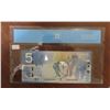 Image 2 : 2009 Canadian $5 Bill - CCCS Graded, Low Serial #, Choice UNC-64