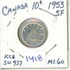 Image 1 : 1953 Canadian Ten Cent - SF