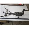 Image 1 : Yard art metal bird and cast iron stand
