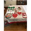 Image 1 : Christmas pair of matching oven mitts, hand towel with velcro fastening flap, Santa Claus tea towel,