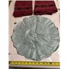Image 2 : Red Christmas apron + pair wine coloured Christmas face towels, each 25.5” (65.5 cm) x 20[x