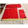 Image 2 : Cloth items: Eight large red napkins, 2 small Christmas red napkins and a green dresser scarf. Bigge
