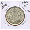 Image 1 : 1941 CANADIAN SILVER 50 CENT COIN - Narrow Date