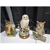 Image 1 : 11" ceramic owl stamped giftcraft / 2- 8" Ceramic owls