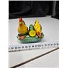 Image 1 : Vintage ceramic basket with chick and rooster salt & pepper shakers