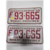 Image 1 : 2 1958 Sask license plate, wheat province