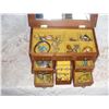 Image 1 : Vintage Wood Jewelry Box with Assorted Costume Jewelry