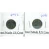 Image 1 : 2x Steel made 1c USA 1942 used