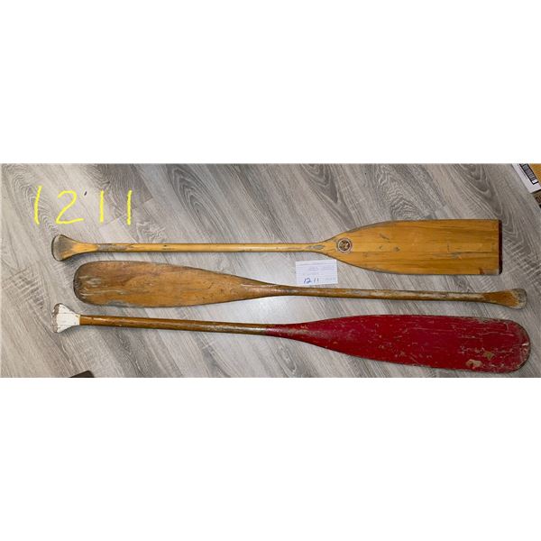 Wood paddles - 1 Upper Canada Co., 2 other