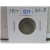 Image 1 : 1917 Canadian Silver 10 Cents. Issued during World War I. VG-8.