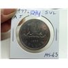 Image 1 : 1977 Canadian Nickel Dollar with Attached Jewel & Short Water Line in front of the canoe. MS-63. Sca