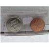 Image 2 : Set of 2 1967 Canadian Centennial coins. 1 Cent & 5 Cents. Uncirculated.