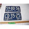 Image 1 : 1964 & 1970 Alberta License Plates