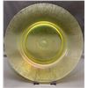 Image 2 : Fenton 1920's uranium canary yellow stretch glass 9" dinner plate-glow's
