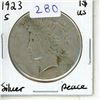 Image 1 : 1923S USA Peace Dollar
