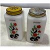 Image 1 : Vintage Sugar & Flour Shaker Set With Flowers