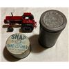 Image 3 : A&W Blow Up, 2 Vintage Tins, Toy Motorcycle & International Tractor