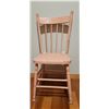 Image 1 : pink wooden painted pressback chair