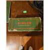 Image 9 : Singer electric sewing machine with all attachments in sewing cabinet - works
