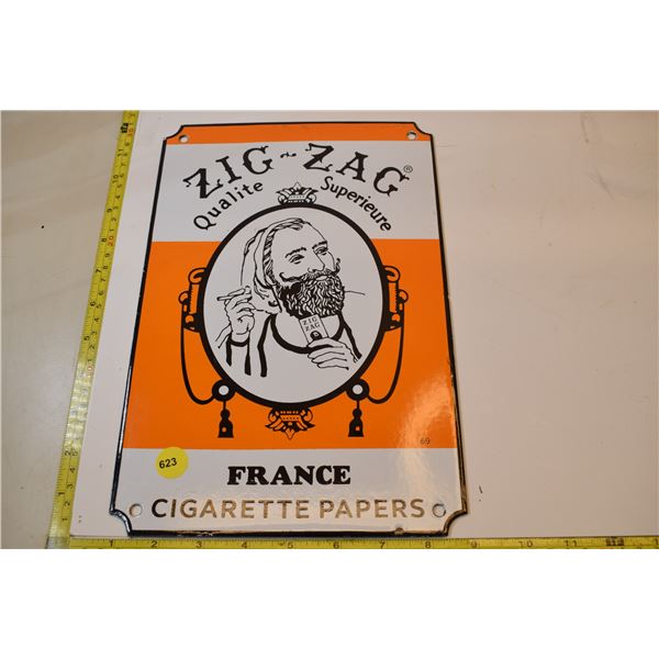porcelain zig-zag cigarette paper sign
