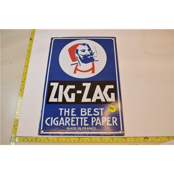 porcelain zig-zag cigarette paper sign