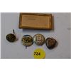 Image 1 : baseball pin back, locket, CPR button etc