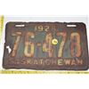 Image 1 : 1928 sask license plate