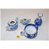 Image 1 : blue childs tea set no lids