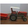 Image 2 : ertl mf 275 tractor and red manure spreader