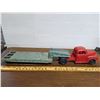 Image 1 : green hubley trailer and red plastic truck