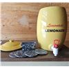 Image 2 : ceramic limonade lemonade container w/ spout and coaster set