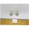 Sterling Silver Heart Shaped Ear Rings with 2 Turquoise Stones in it