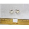 Image 3 : Sterling Silver Heart Shaped Ear Rings with 2 Turquoise Stones in it