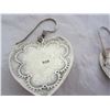 Image 4 : Sterling Silver Heart Shaped Ear Rings with 2 Turquoise Stones in it