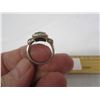 Image 2 : Sterling Silver Ring with Black Large Stone - sz 7